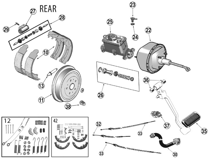 Jeep Cherokee XJ Rear Brake Parts ('84-'01) | Quadratec