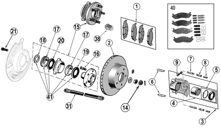 Jeep Wrangler YJ Front Brake Parts ('87-'95) | Quadratec