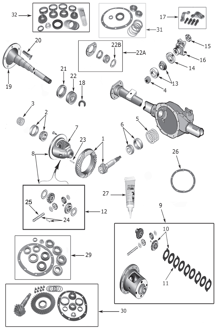 Jeep Wrangler YJ Dana 35 Rear Axle Parts ('87-'95) | Quadratec