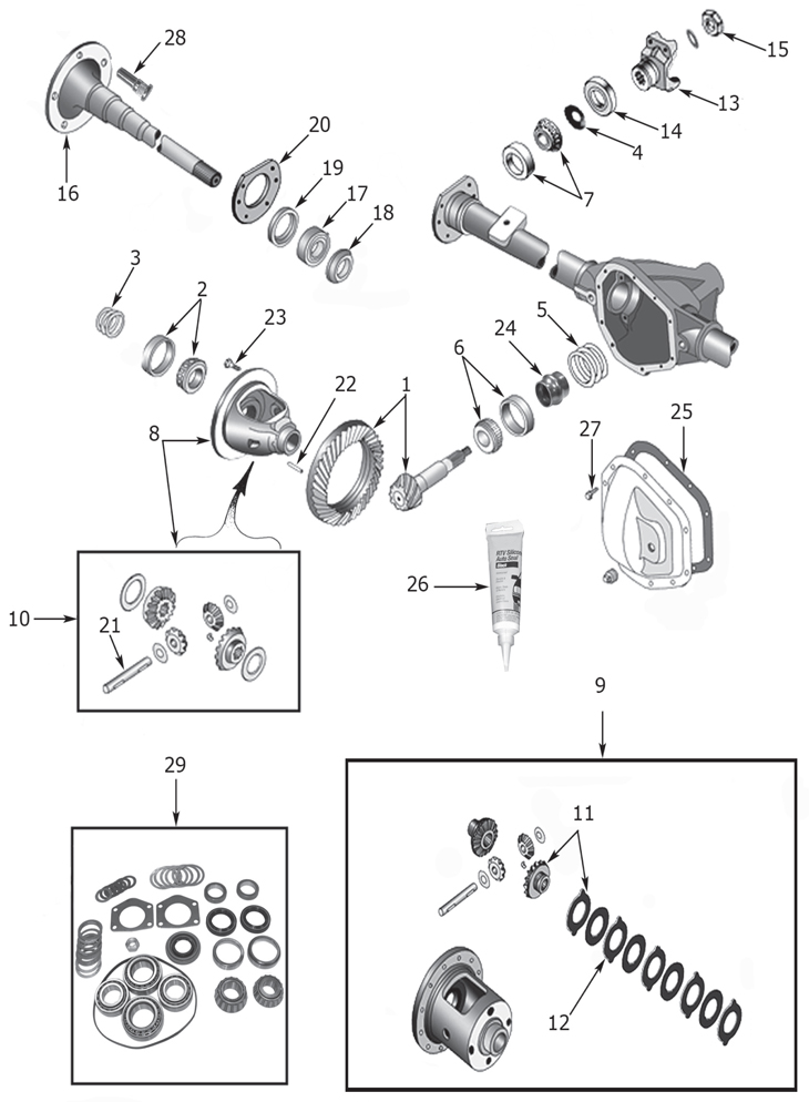 Jeep Wrangler YJ Dana 44 Rear Axle Parts ('87-'95) | Quadratec