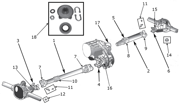 Jeep Wrangler YJ Drive Shaft Parts ('87-'95) | Quadratec