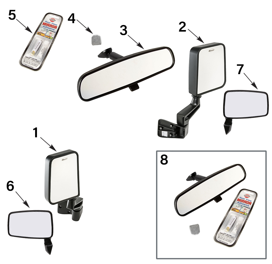 Jeep Wrangler YJ Mirror Parts ('87-'95) | Quadratec