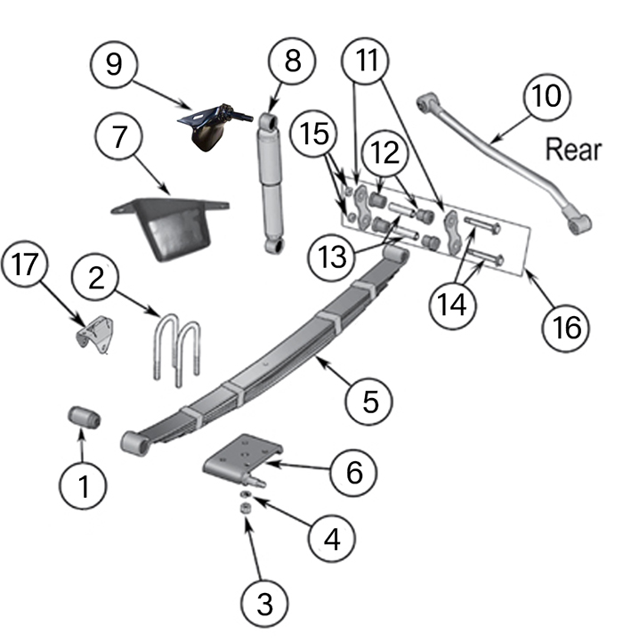 Jeep Wrangler YJ Rear Suspension Parts ('87-'95) | Quadratec