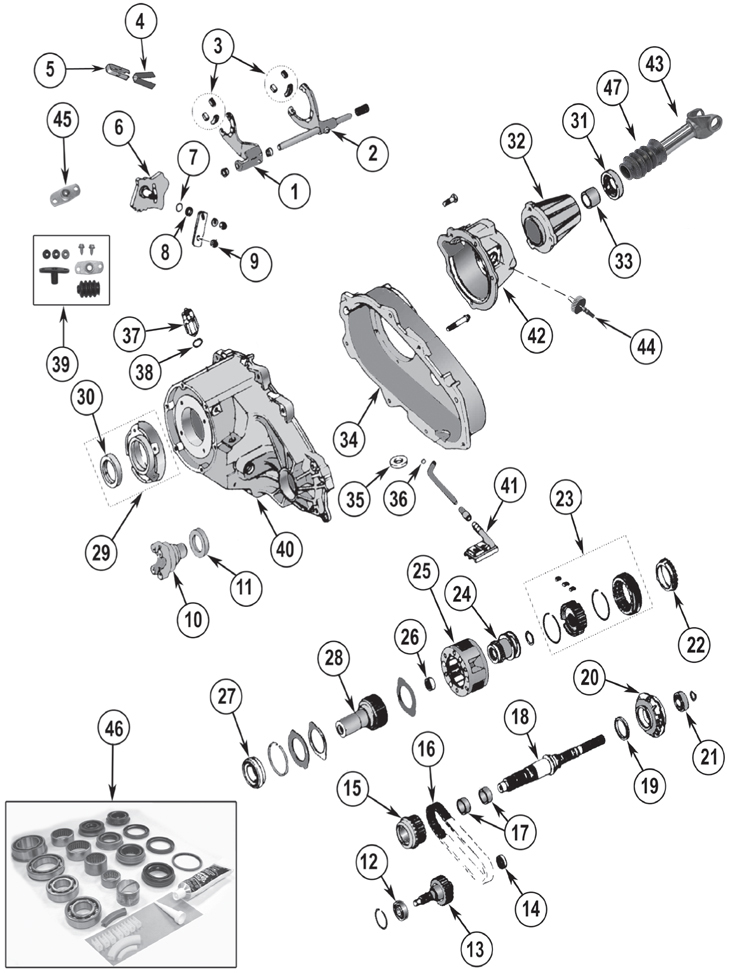 NP231 Replacement Parts ('87-'95 YJ) | Quadratec