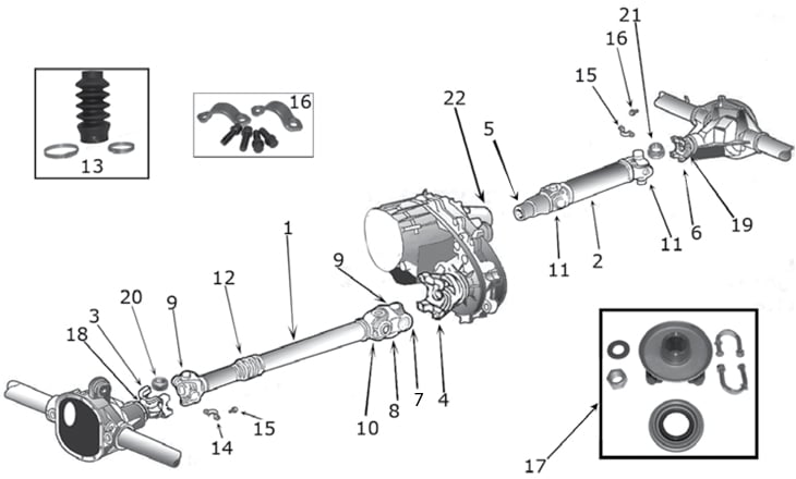Jeep Grand Cherokee ZJ Drive Shaft Parts ('93-'98) | Quadratec 1997 sonoma steering column wiring schematics 