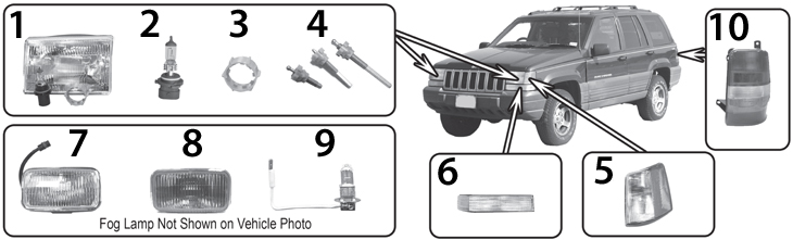 1998 Jeep Grand Cherokee Bulb Chart