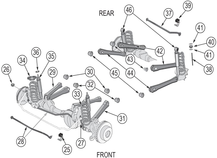 Jeep Grand Cherokee ZJ Suspension Parts ('93-'98) | Quadratec