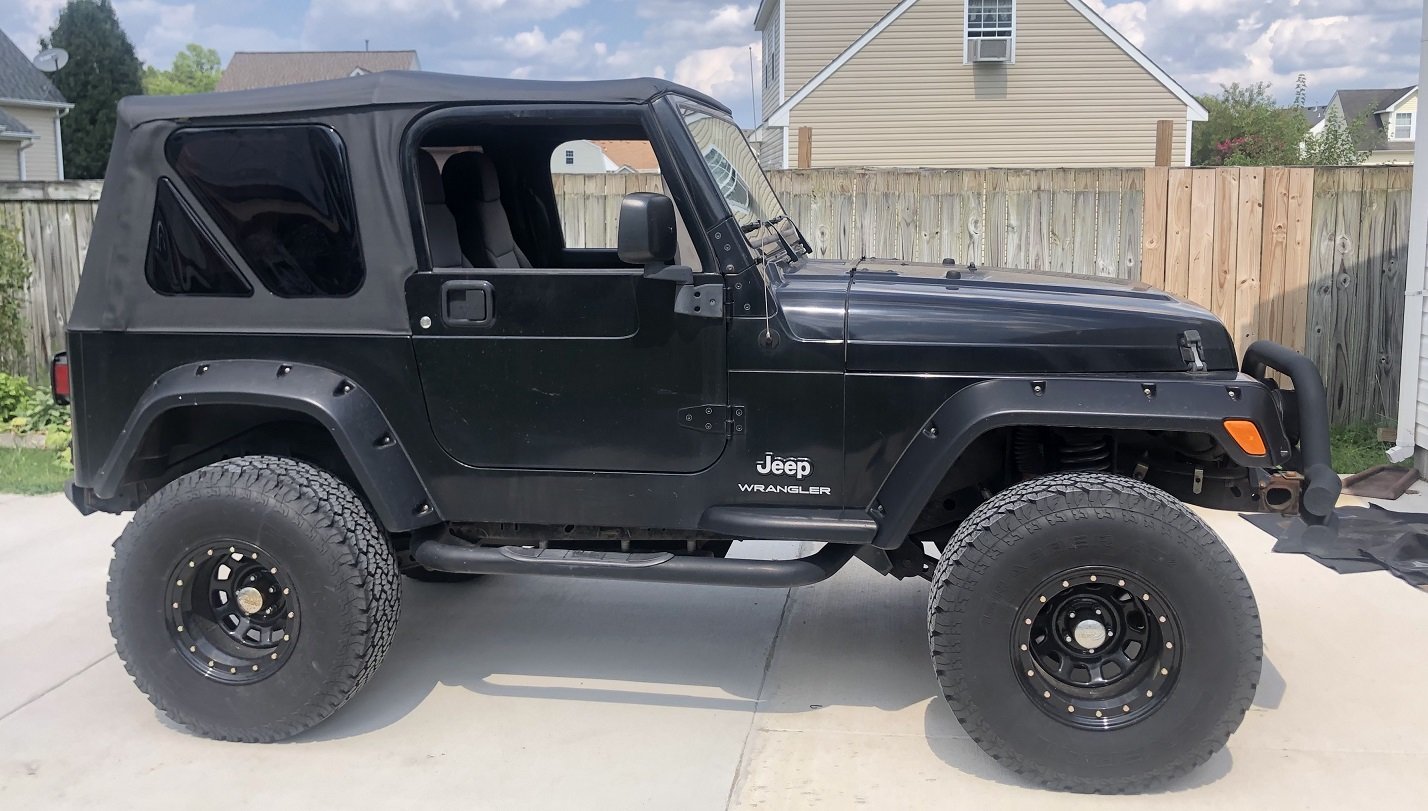 Except Unlimited Bestop 79125-35 Black Diamond Sailcloth Replace-A-Top  Soft Top with Clear Windows; no Door Skins Included for 2003-2006 Wrangler TJ