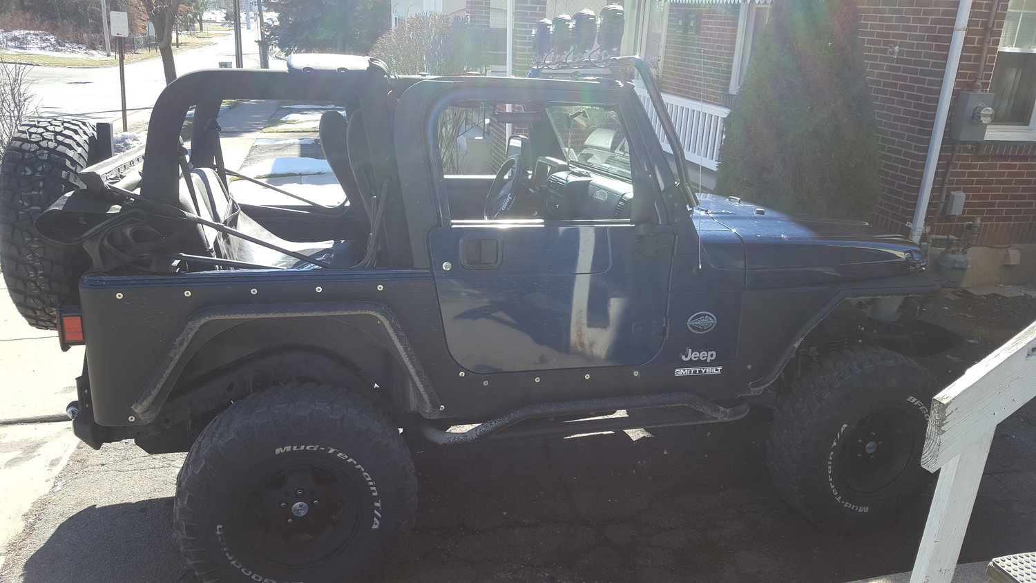 Smittybilt XRC Corner Guards in Textured Black for 7606 Jeep CJ7