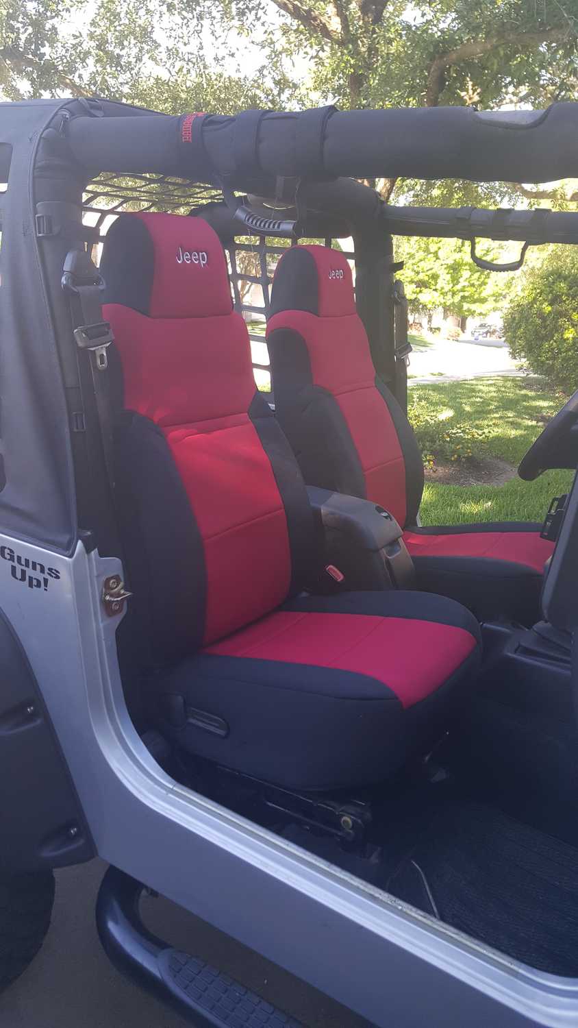 Coverking Custom Front Seat Covers with Jeep Logo for 0306 Jeep