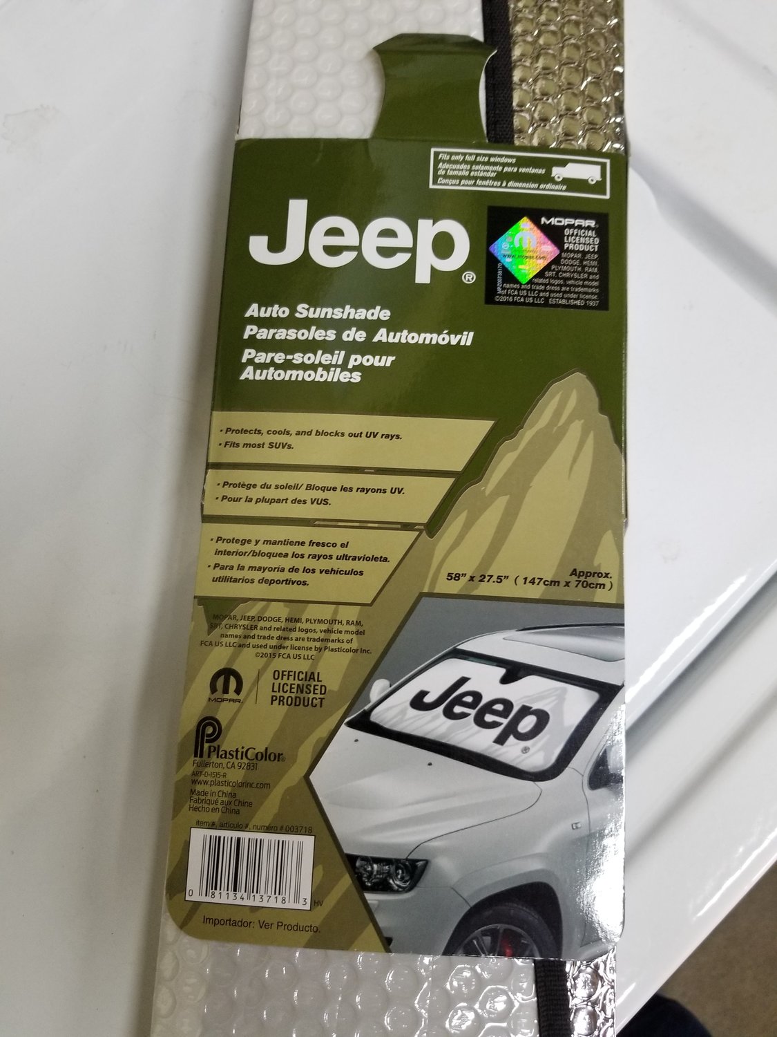 Jeep Logo Windshield Sun Shade – Universal Fit Foldable Car Sunshield, 55.5” X 27” - View #11