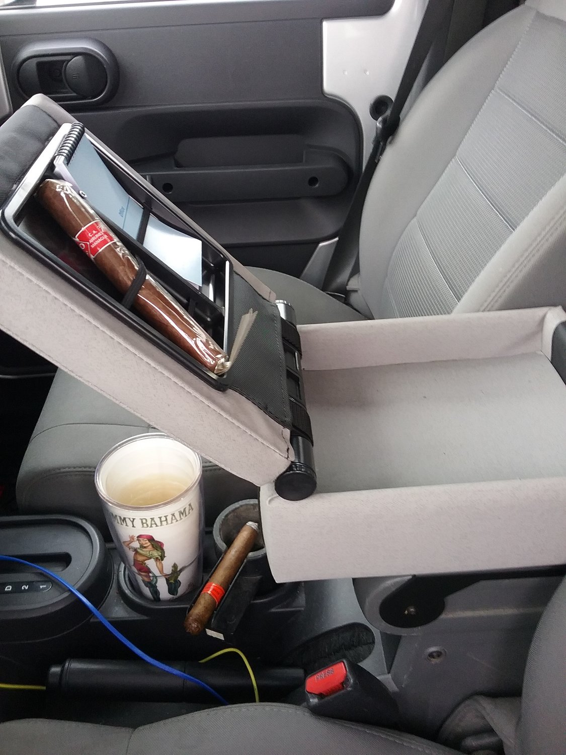 Quadratec 35010 Logo Sliding Arm Rest Console Organizer