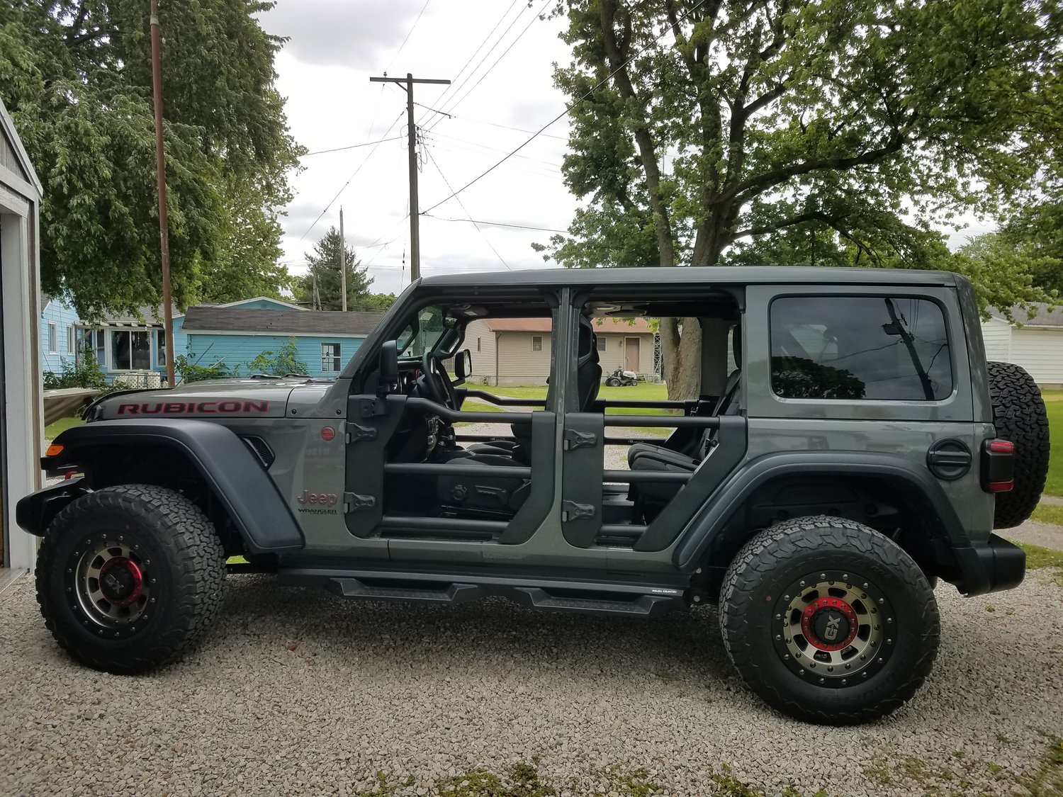 4x Tube Half Door w/ Shade Skins+ 2x Mirror Fit 18-25 Jeep