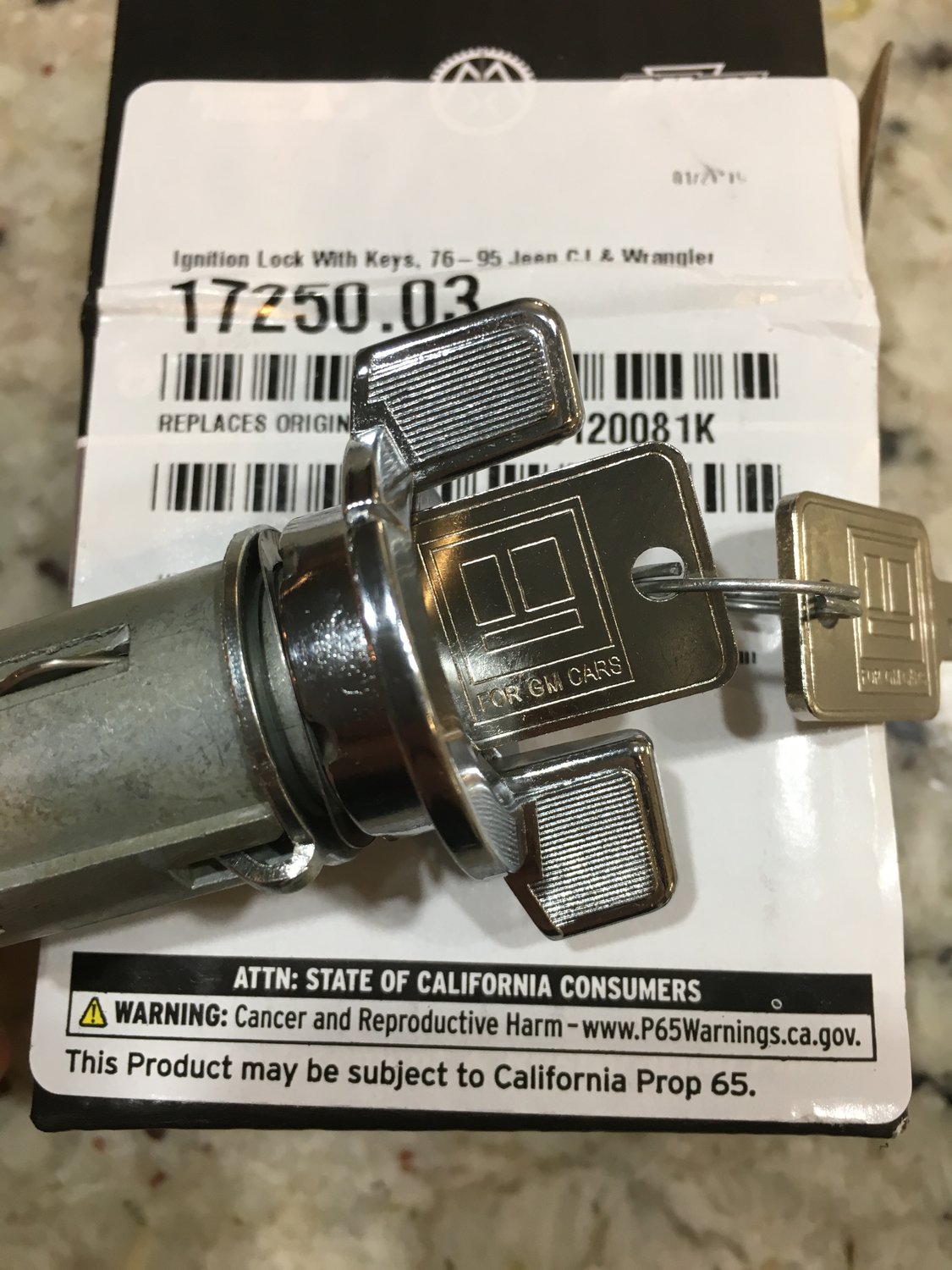 OMIX 17250.03 Ignition Lock with Keys for 197686 Jeep CJ Quadratec