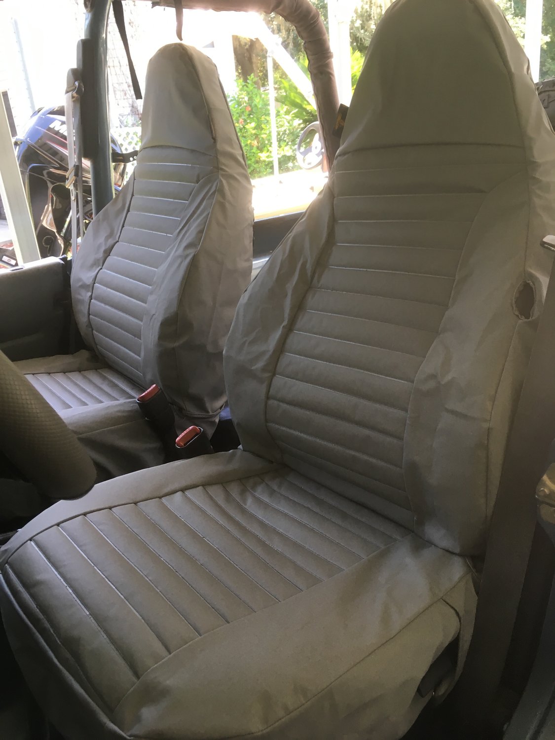 Bestop High Back Front Seat Covers in for 9702 Jeep Wrangler TJ Quadratec