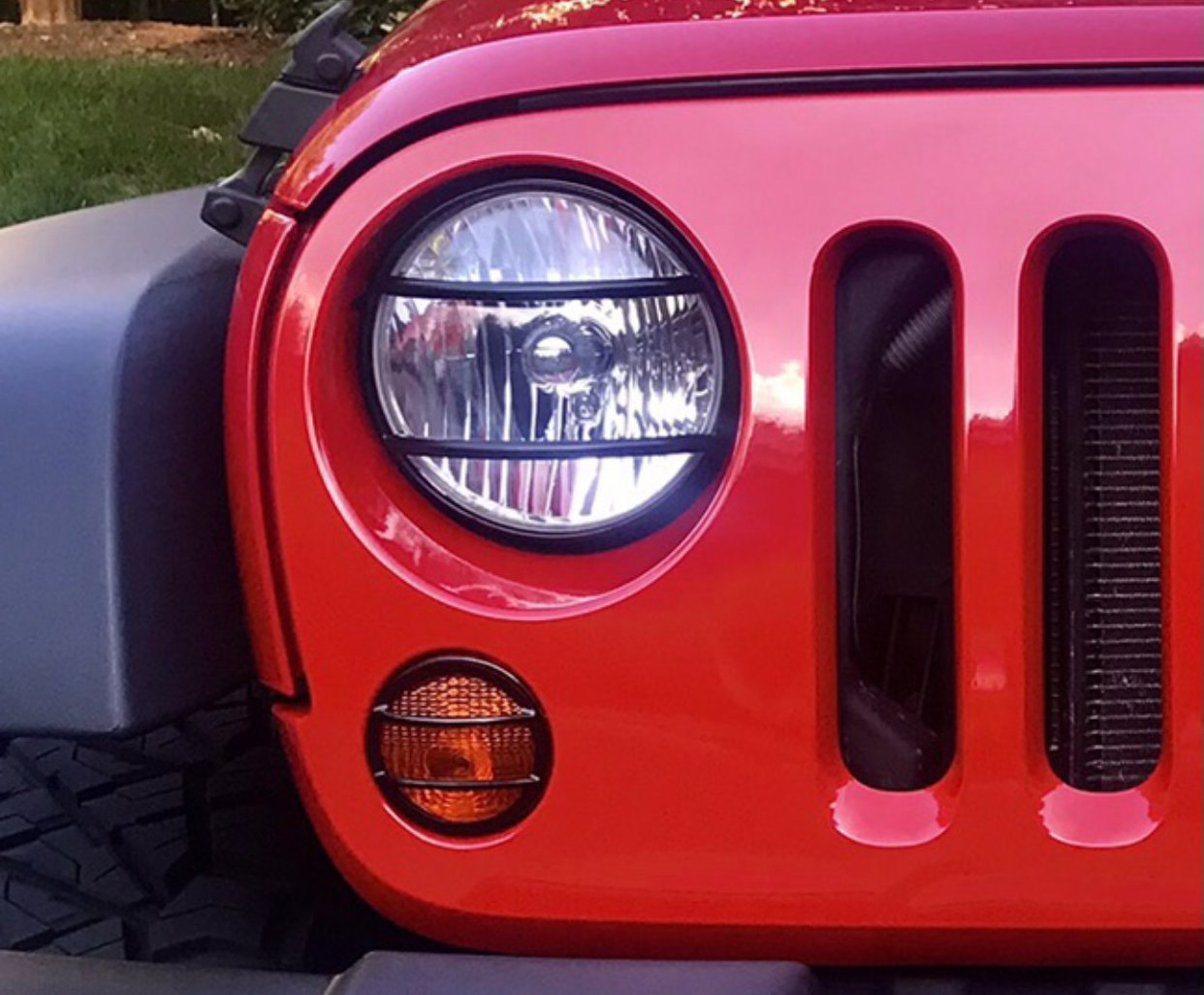 Kentrol Stainless Steel Front Marker Light Covers for 0718 Jeep