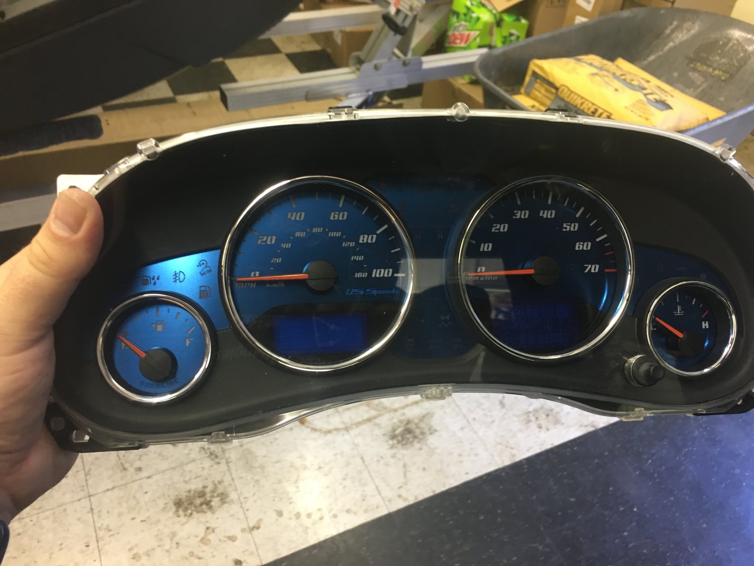 US Speedo AQJK01 Aqua Edition Gauge Face Kit for 0714 Jeep Wrangler JK