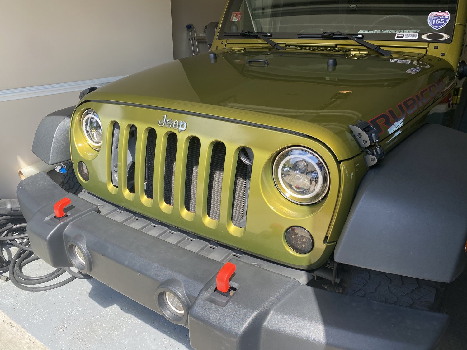 Jeep wrangler front outlet tow hook covers