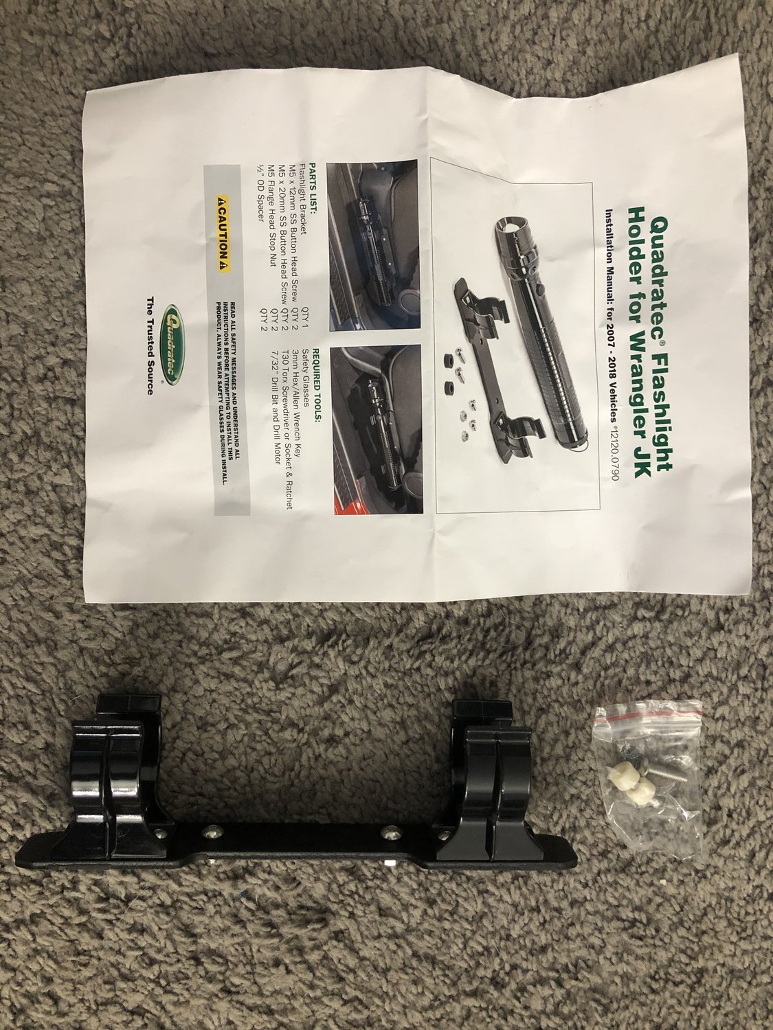 Quadratec Flashlight and Holder for 0718 Jeep Wrangler JK Quadratec