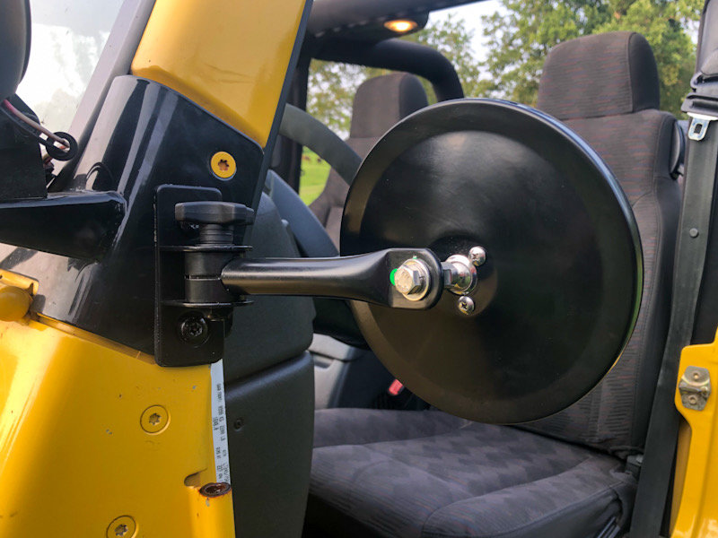 thumbnail image 2 of Quick Release Round Side Mirrors For Jeep Wrangler TJ 97-06 & JK 07-18 – Pair, DOT/SAE Certified 2 of 3