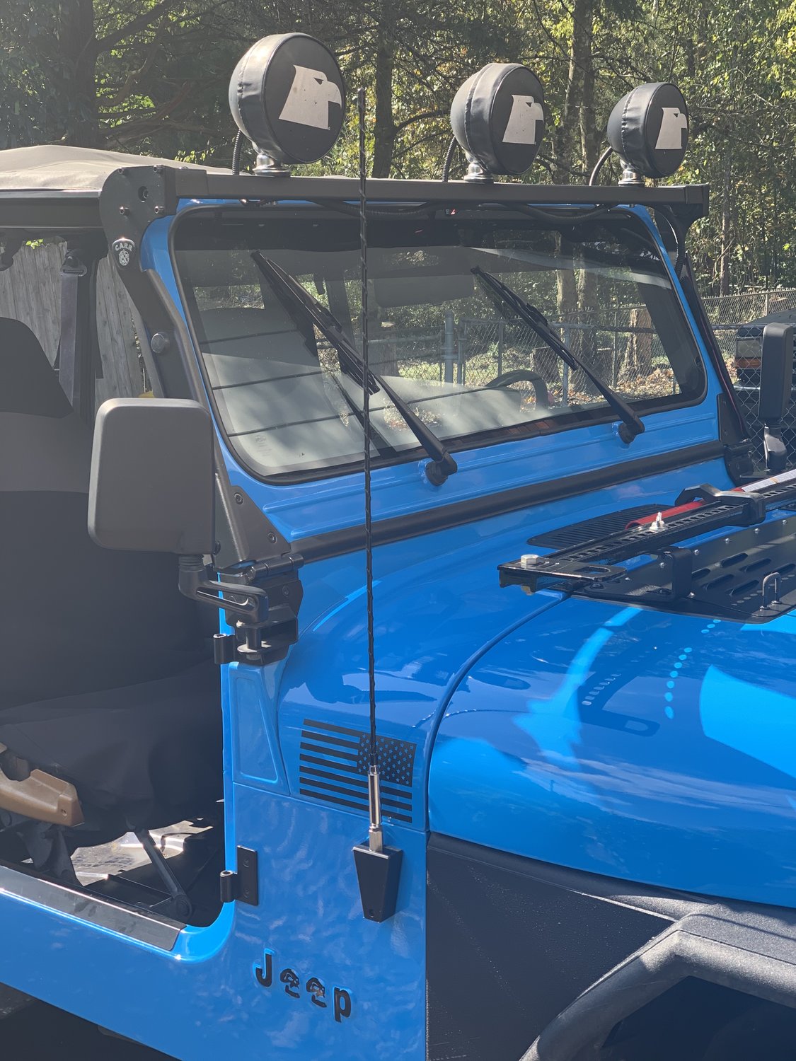 Quadratec CB Style AM/FM Radio Antenna with Quick Disconnect for 8795