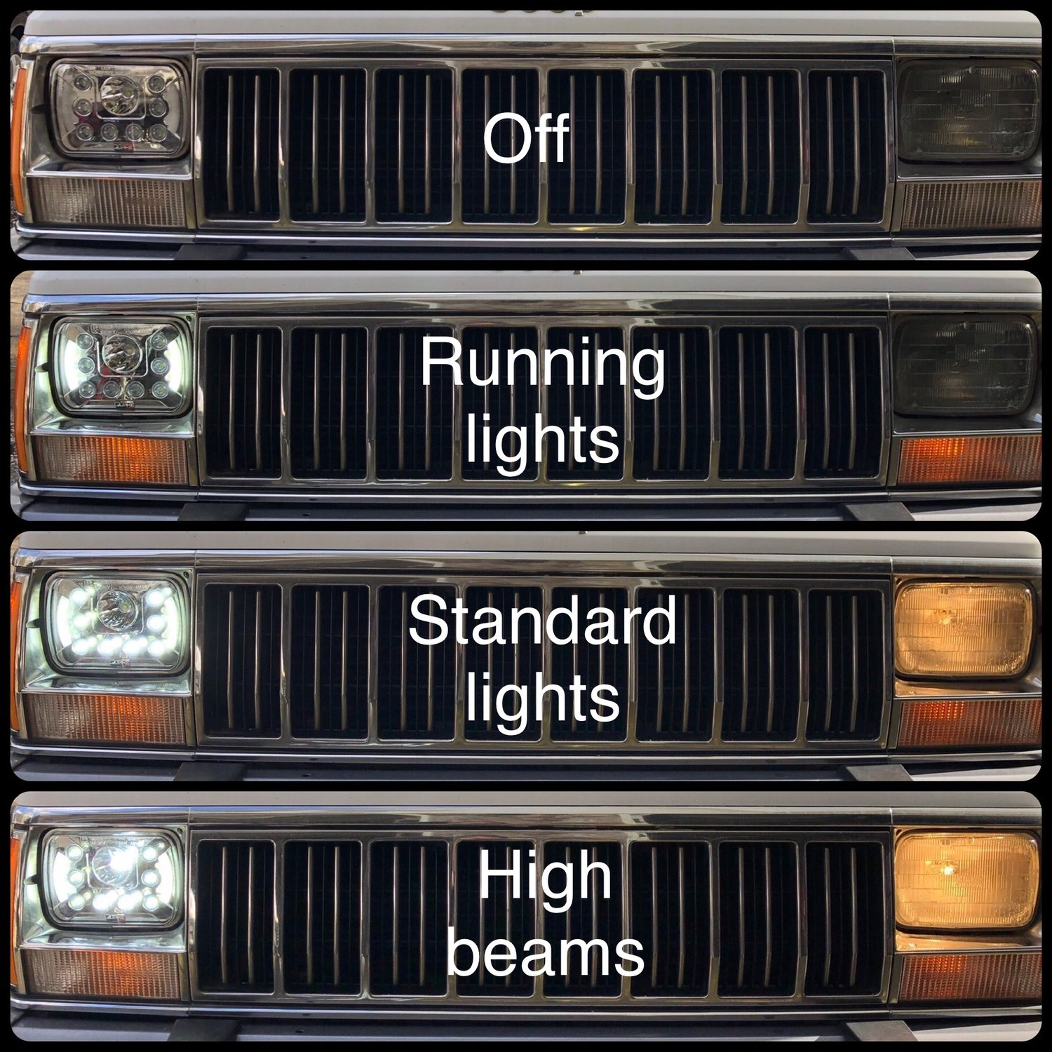 Quake LED QTE462 Tempest Half Halo 5x7" LED Headlight Kit for 84-01