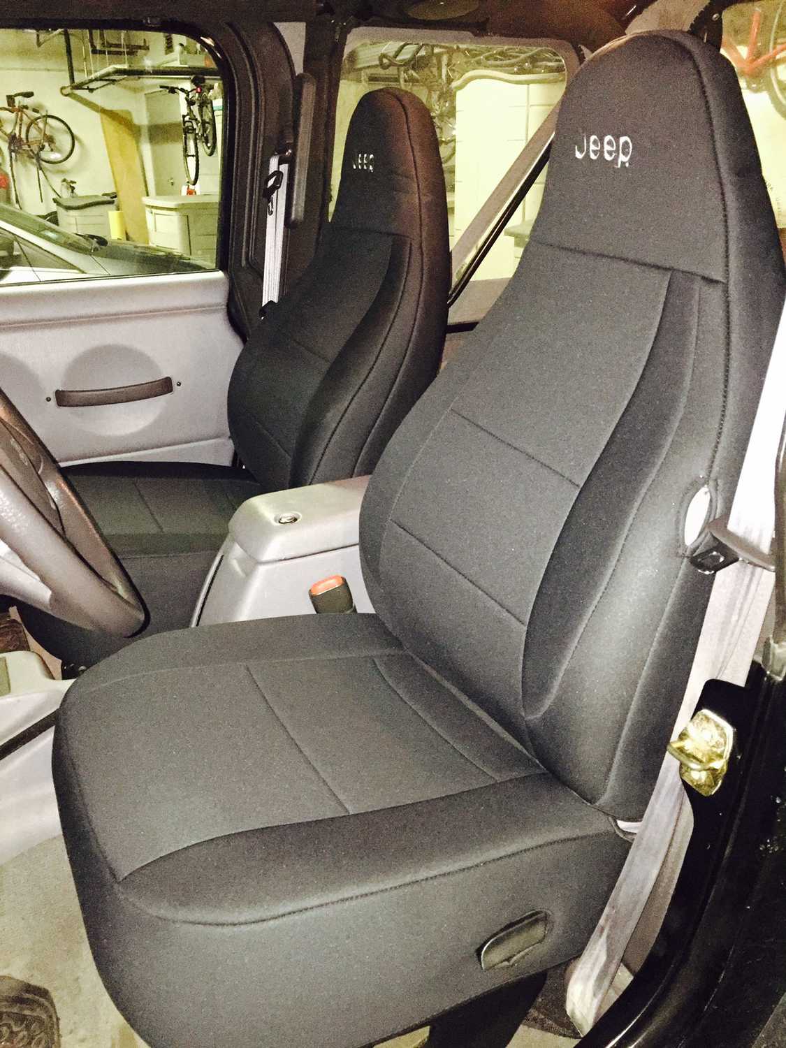 Coverking Front Seat Covers With Jeep Logo With Rear Cover