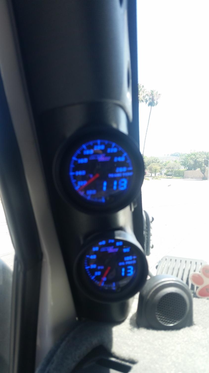 Auto Meter A Pillar Dual Gauge Pod For 07 18 Jeep Wrangler