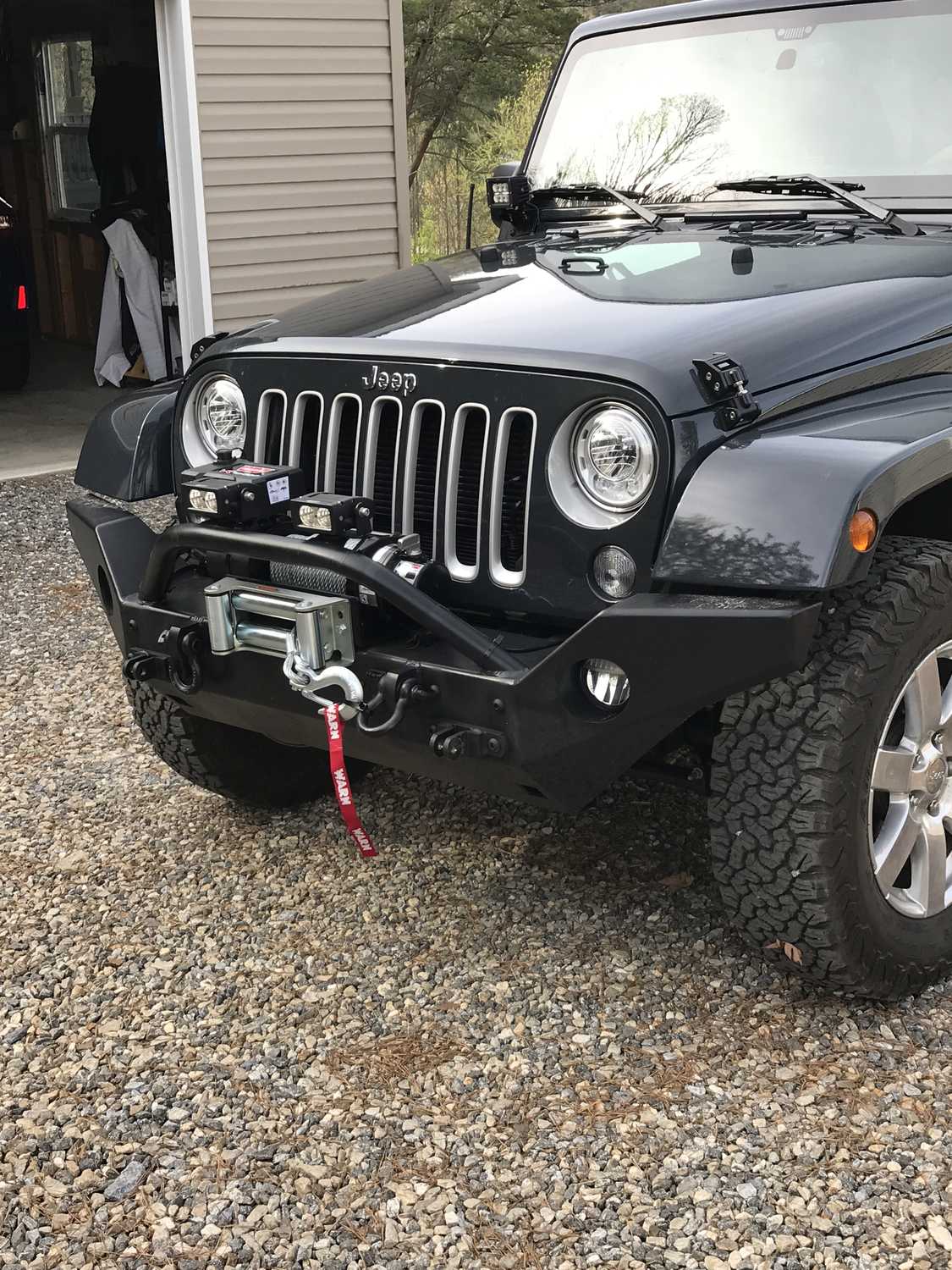 Quadratec 4" Rectangular LED Lights with Wiring Harness & Windshield