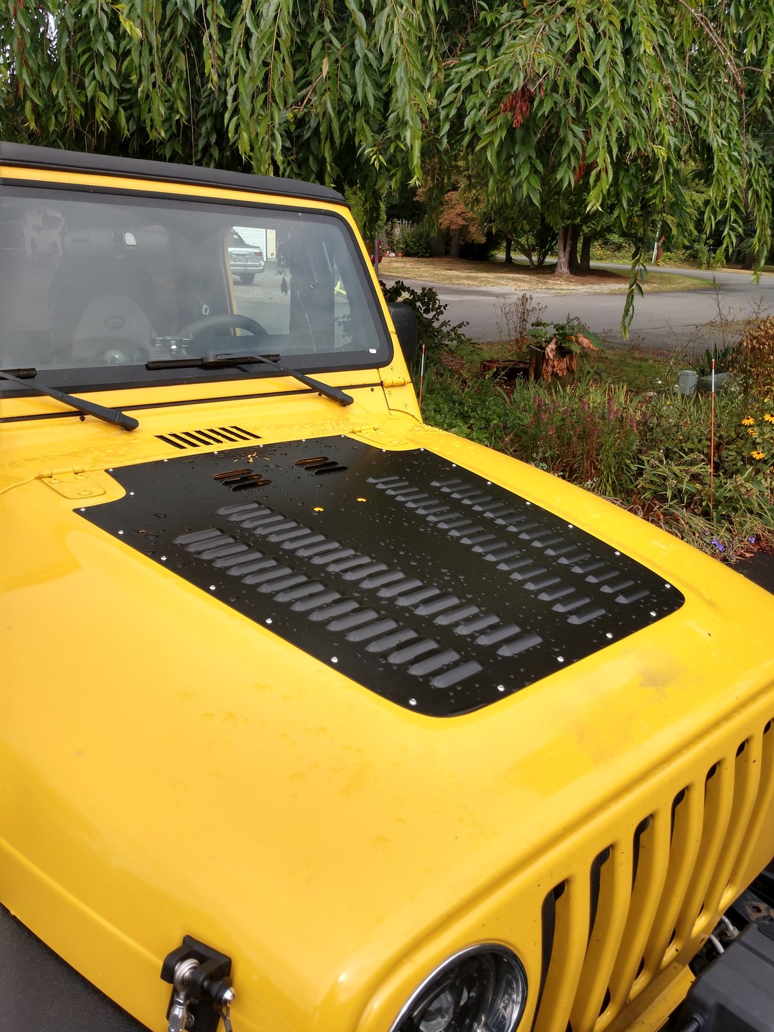 Black Powdercoat Vented Hood Louver For 0306 Jeep Wrangler TJ LJ Car