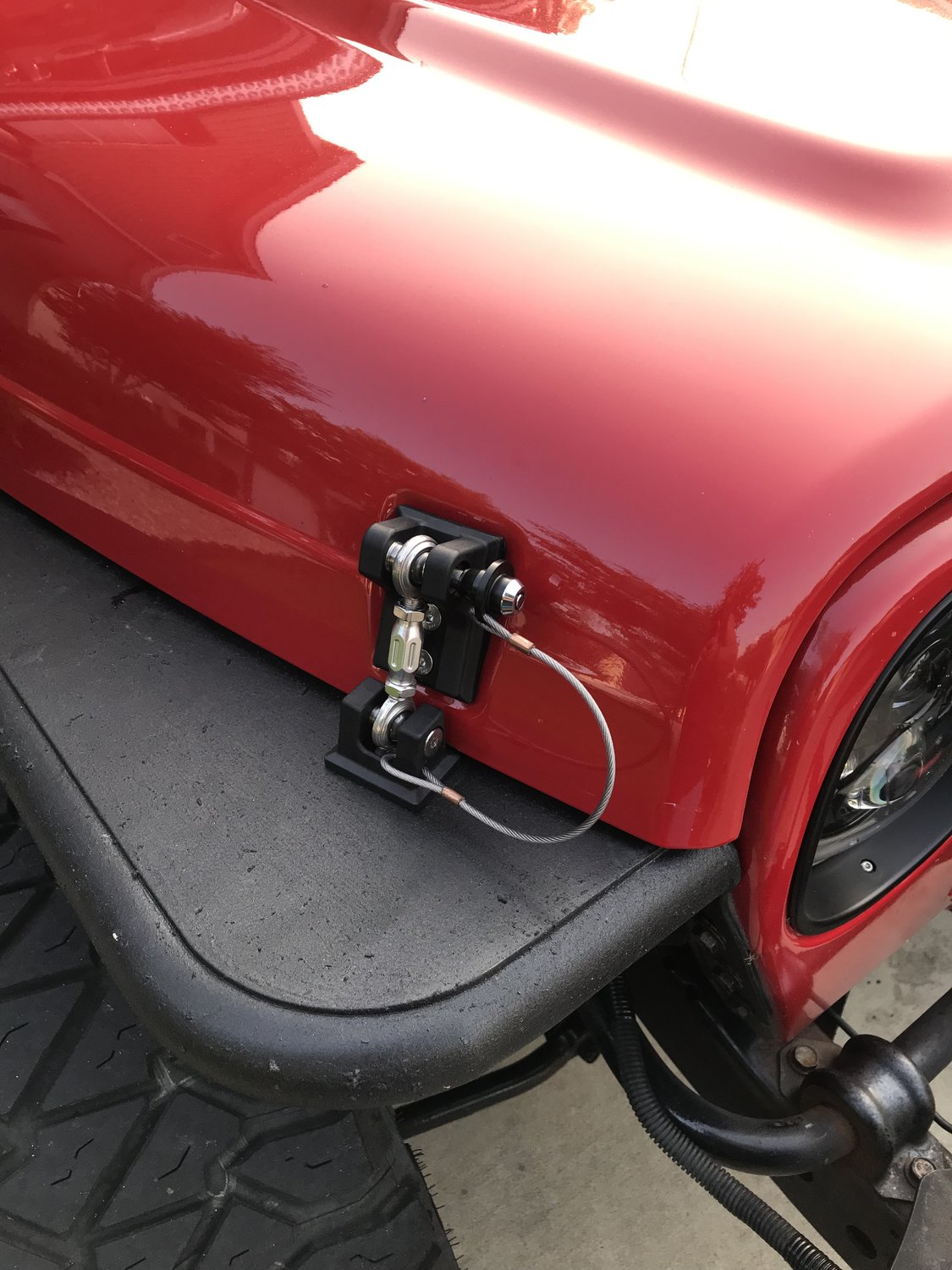 Drake Off Road Hood Hold Downs with Turnbuckles for 9706 Jeep Wrangler