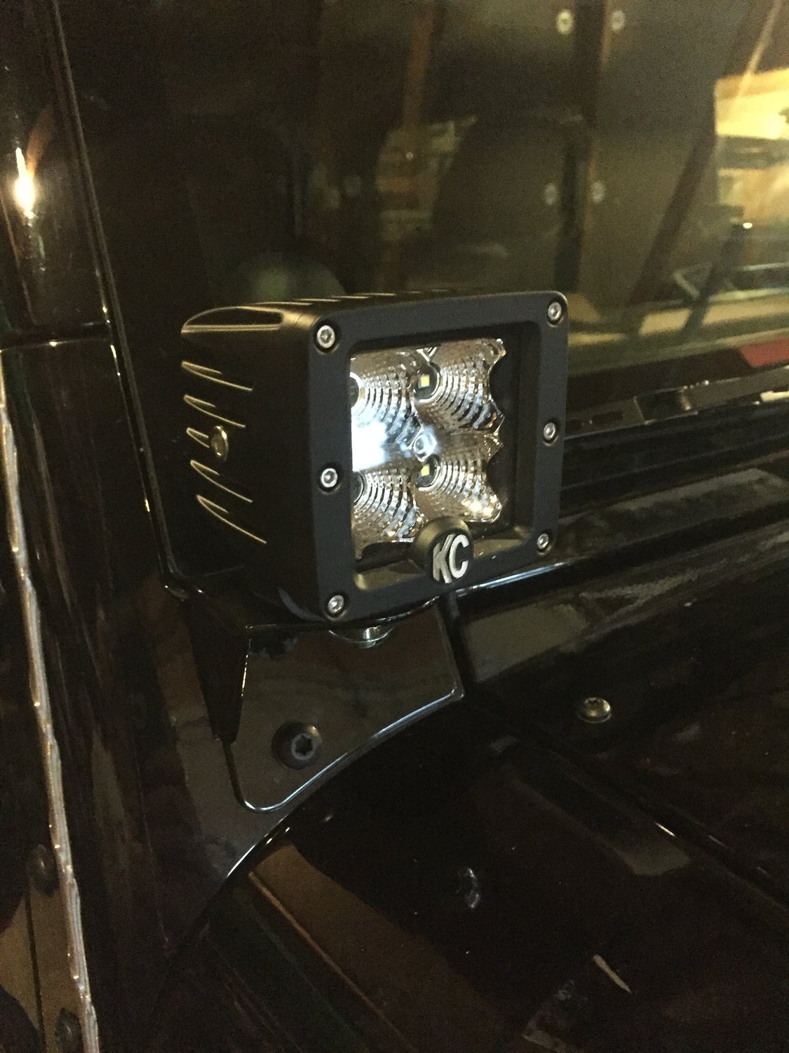 KC HiLiTES 3" C3 LED Flood Lights with Windshield Mount Brackets for 07