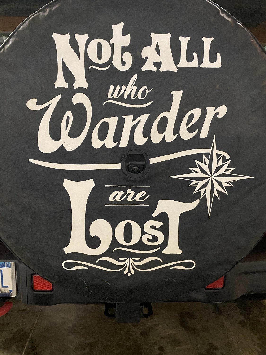 Boomerang Enterprises Not All Who Wander Are Lost Logo Tire Cover for 18-20 Jeep  Wrangler JL Quadratec