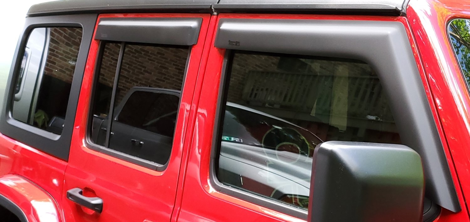 Rugged Ridge 11349.17 Front and Rear Window Visors in Matte Black for 1820 Jeep Wrangler JL