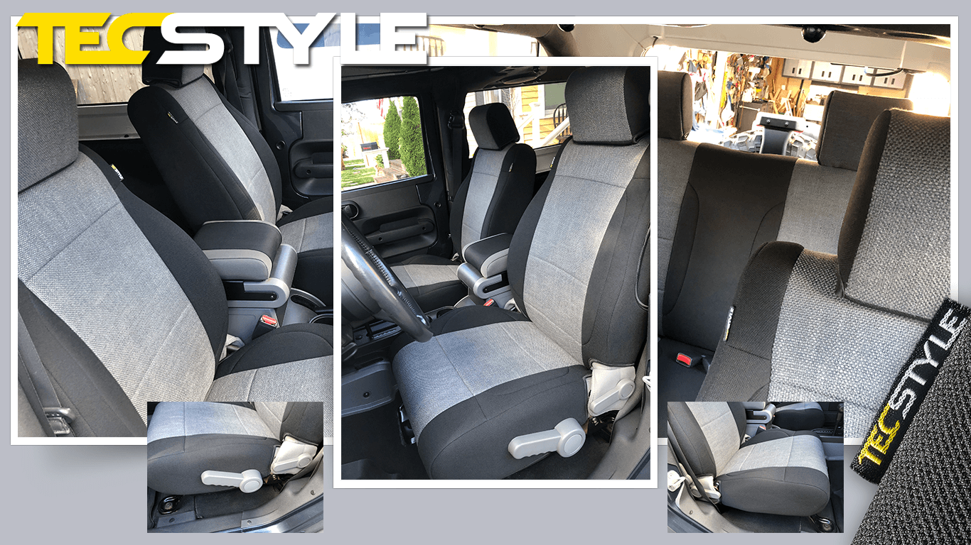 Tecstyle Custom Fit Front And Rear Cloth Seat Covers For 07 18