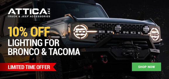 10% off bronco and tacoma lighting 