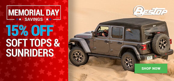 Memorial Day Deals - Bestop - 15% Off Soft Tops & Sunriders