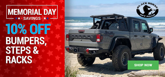 Memorial Day Deals - Black Horse Offroad - 10% Off Bumpers, Steps & Racks