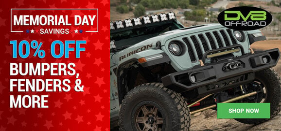 Memorial Day Deals - DV8 - 10% Off Bumpers, Fenders & More