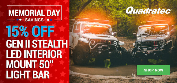 Memorial Day Deals - Quadratec - 15% OFF Stealth Interior Light Bars