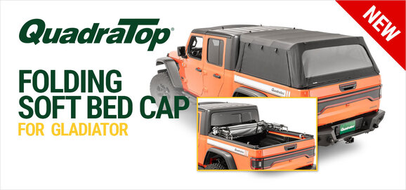 QuadraTop Folding Soft Bed Cap for 20-26 Jeep Gladiator JT