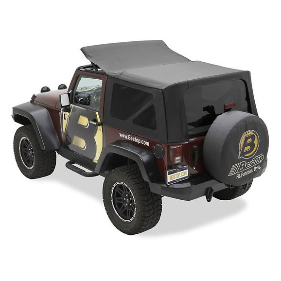 Bestop Sailcloth Replace-a-top Soft Top with Tinted Windows in Black Diamond Bestop 7913635 Sailcloth Replace-a-top Soft Top with Tinted Windows in Black Diamond for 07-09 Jeep Wrangler JK 2 Door