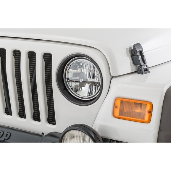 Rugged Ridge Headlamp Bezels in Black Rugged Ridge 12419.23 Headlamp Bezels in Black for 97-06 Jeep Wrangler TJ & Unlimited