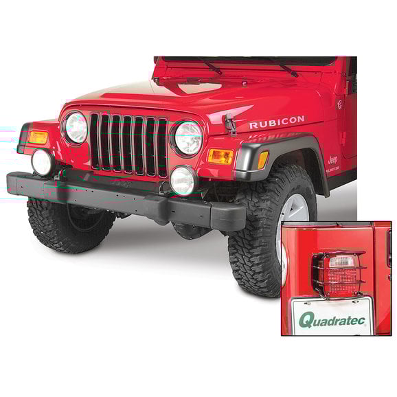 OMIX Grille Inserts with Headlamp Bezels & Rear Tail Light Guards OMIX Grille Inserts with Headlamp Bezels & Rear Tail Light Guards for 97-06 Jeep Wrangler TJ