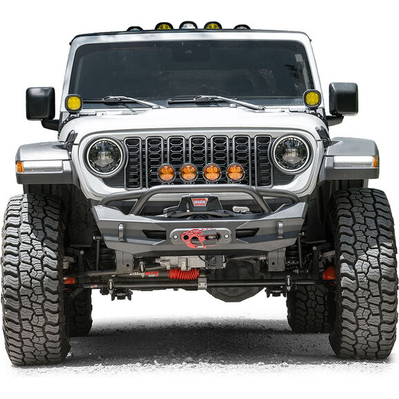 Fab Fours Ghost Stubby Front Bumper Fab Fours Ghost Stubby Front Bumper for 18-26 Jeep Wrangler JL & Gladiator JT