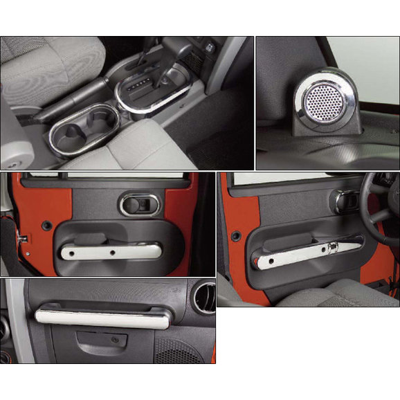 Putco Chrome Interior Kit Putco 405641 Chrome Interior Kit for 07-10 Jeep Wrangler JK