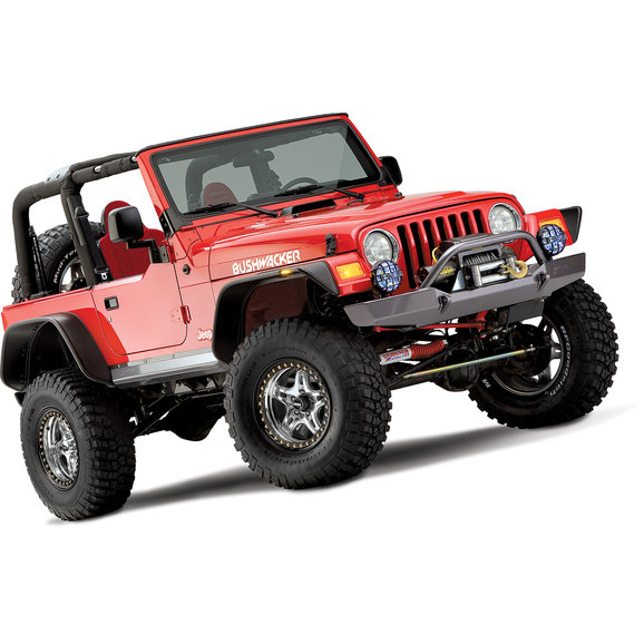Bushwacker Flat Style Flares Bushwacker 10920-07 Flat Style Flares for 97-06 Jeep Wrangler TJ