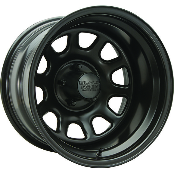 Black Rock Series 942 Type D Steel Wheel in Matte Black Black Rock  Series 942 Type D Steel Wheel in Matte Black for 99-10 Jeep Vehicles with 5x5 Bolt Pattern