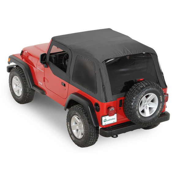 Rampage Products Sailcloth Trail Top Soft Top with Tinted Windows in Black Diamond Rampage Products 109735 Sailcloth Trail Top Soft Top with Tinted Windows in Black Diamond for 97-06 Jeep Wrangler TJ