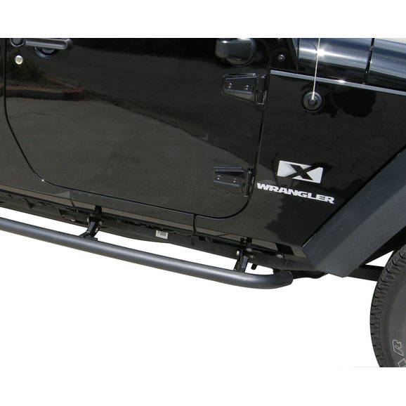 Rampage Products Retractable Side Bar/Rocker Guard in Textured Black Powder Coat Rampage Products 88632 Retractable Side Bar/Rocker Guard in Textured Black Powder Coat for 07-18 Jeep Wrangler JK 2 Door